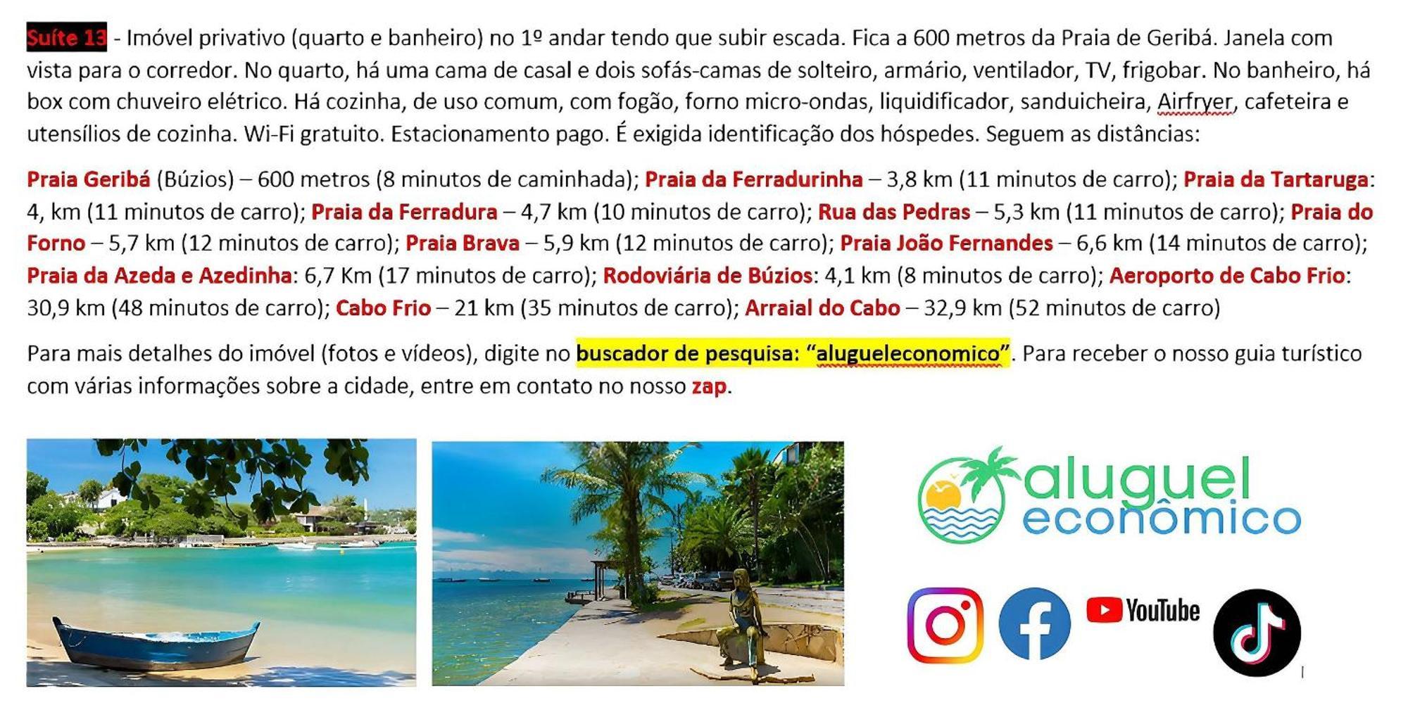 Apartamento Búzios - Geribá - Aluguel Econômico Exterior foto