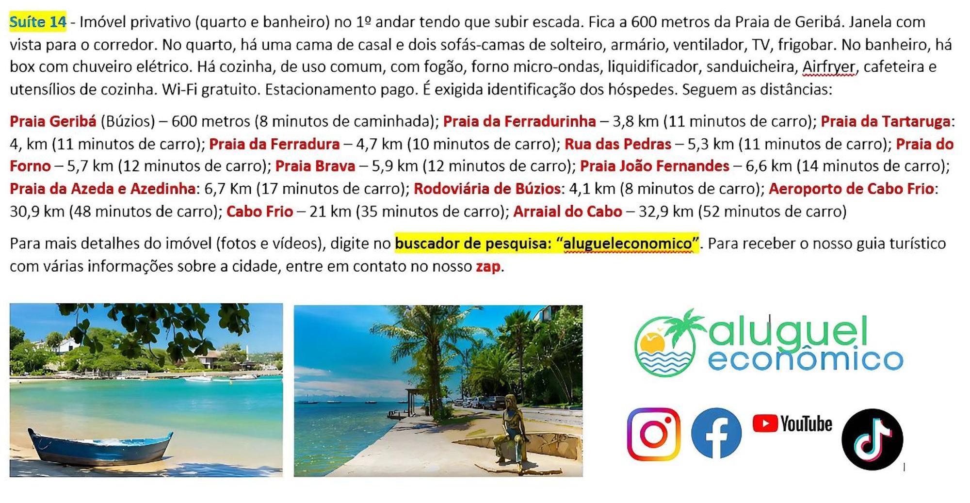 Apartamento Búzios - Geribá - Aluguel Econômico Exterior foto
