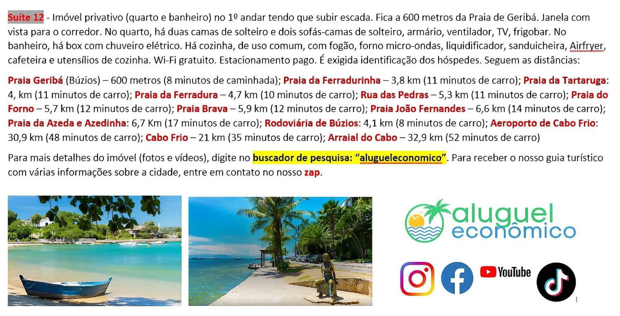 Apartamento Búzios - Geribá - Aluguel Econômico Exterior foto