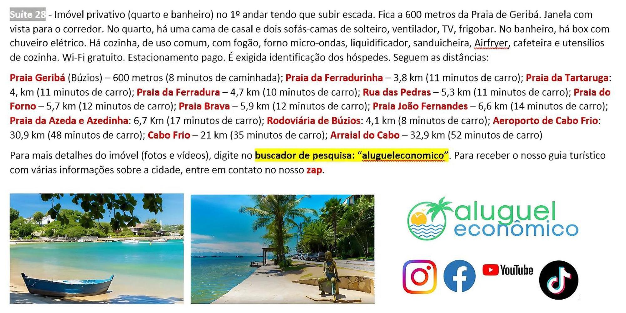 Apartamento Búzios - Geribá - Aluguel Econômico Exterior foto