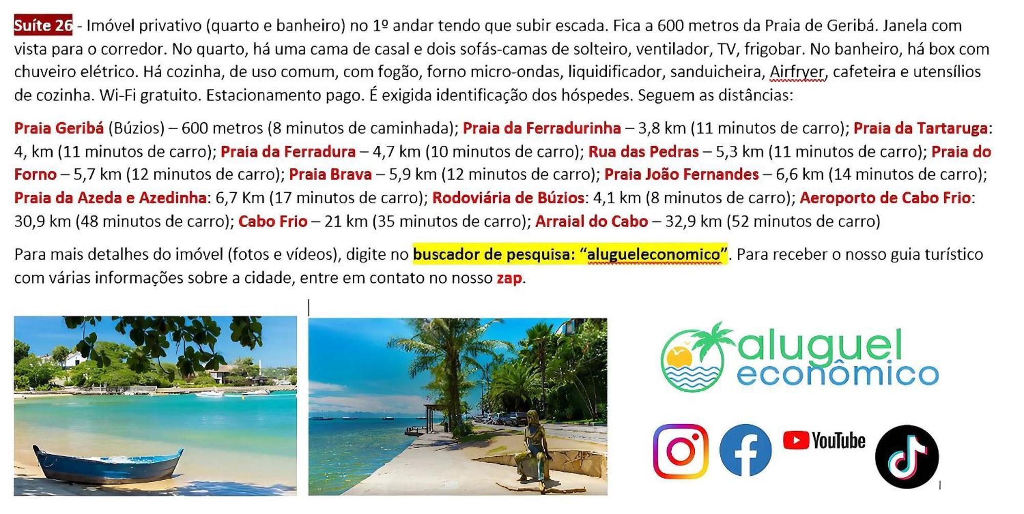 Apartamento Búzios - Geribá - Aluguel Econômico Exterior foto