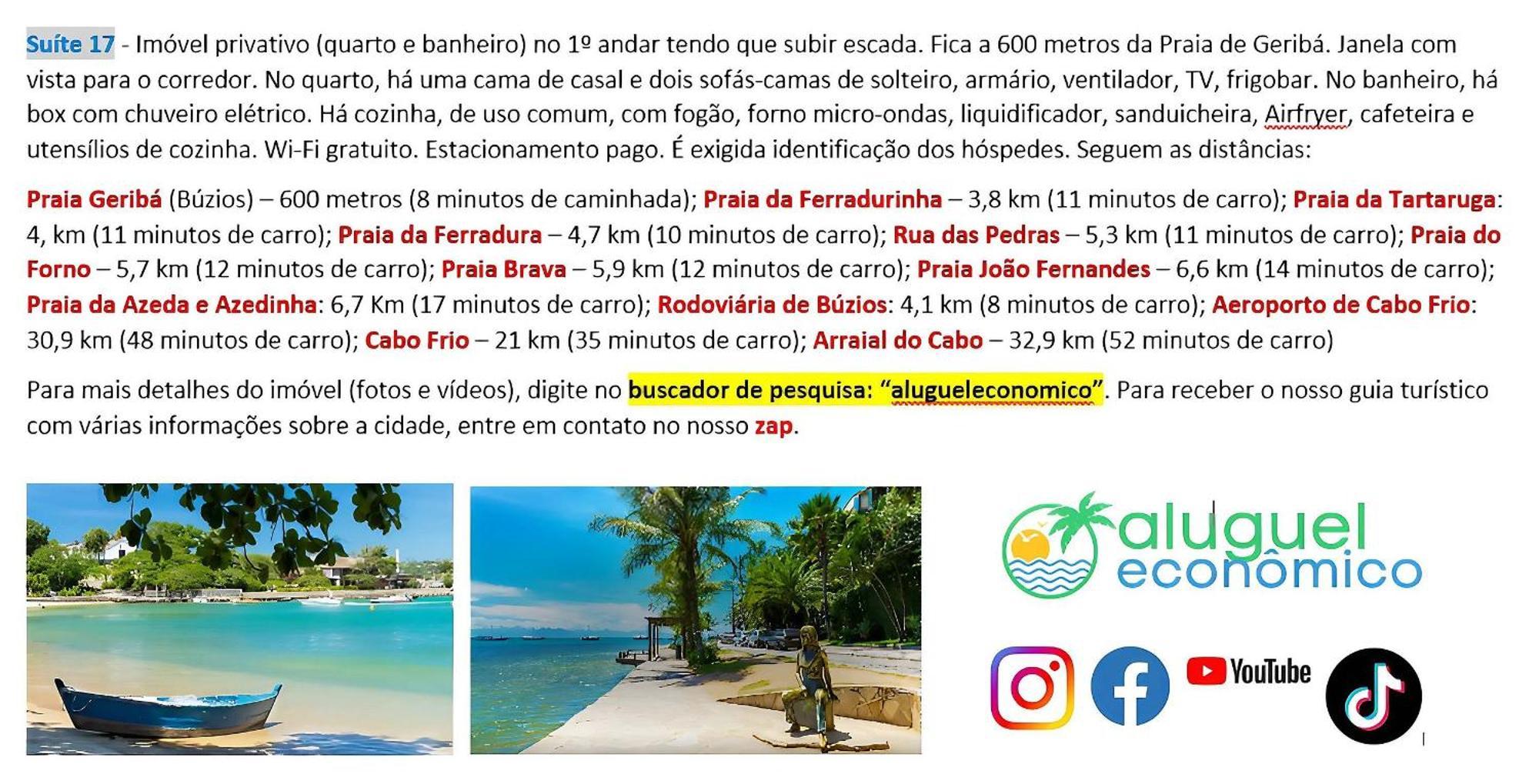 Apartamento Búzios - Geribá - Aluguel Econômico Exterior foto